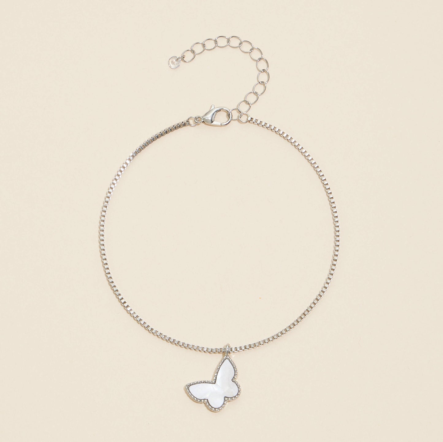 Butterfly Charm Anklet - Gold & Silver