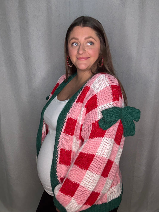 Peppermint Plaid Cardigan