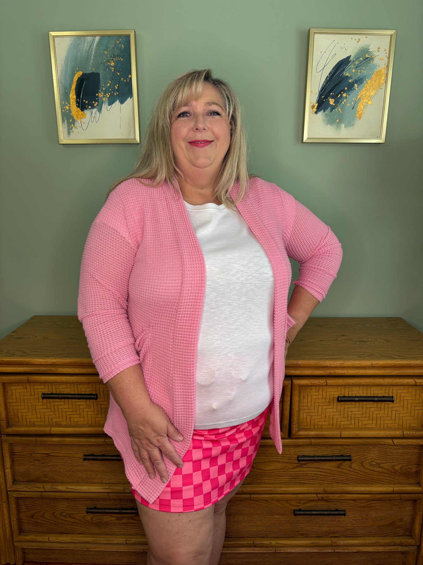 ONE LEFT SIZE S - Everyday Skorts - Pink Checkered