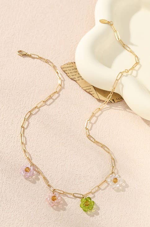 Flower Link Chain Necklace