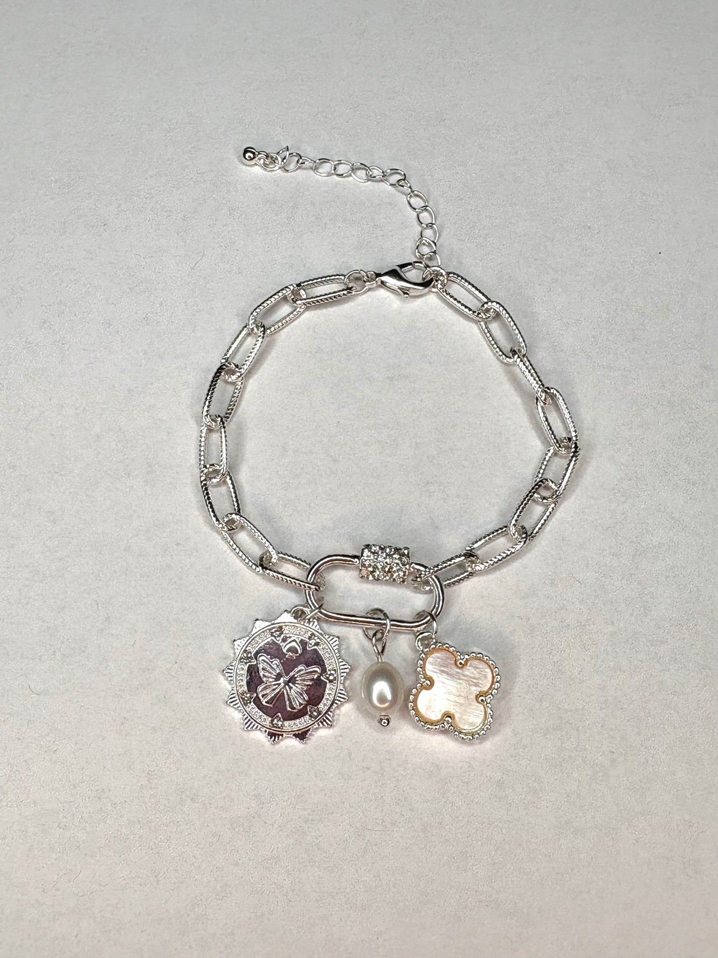 Paperclip Chain Charm Bracelet