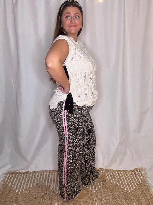 Pink Striped Leopard Pants