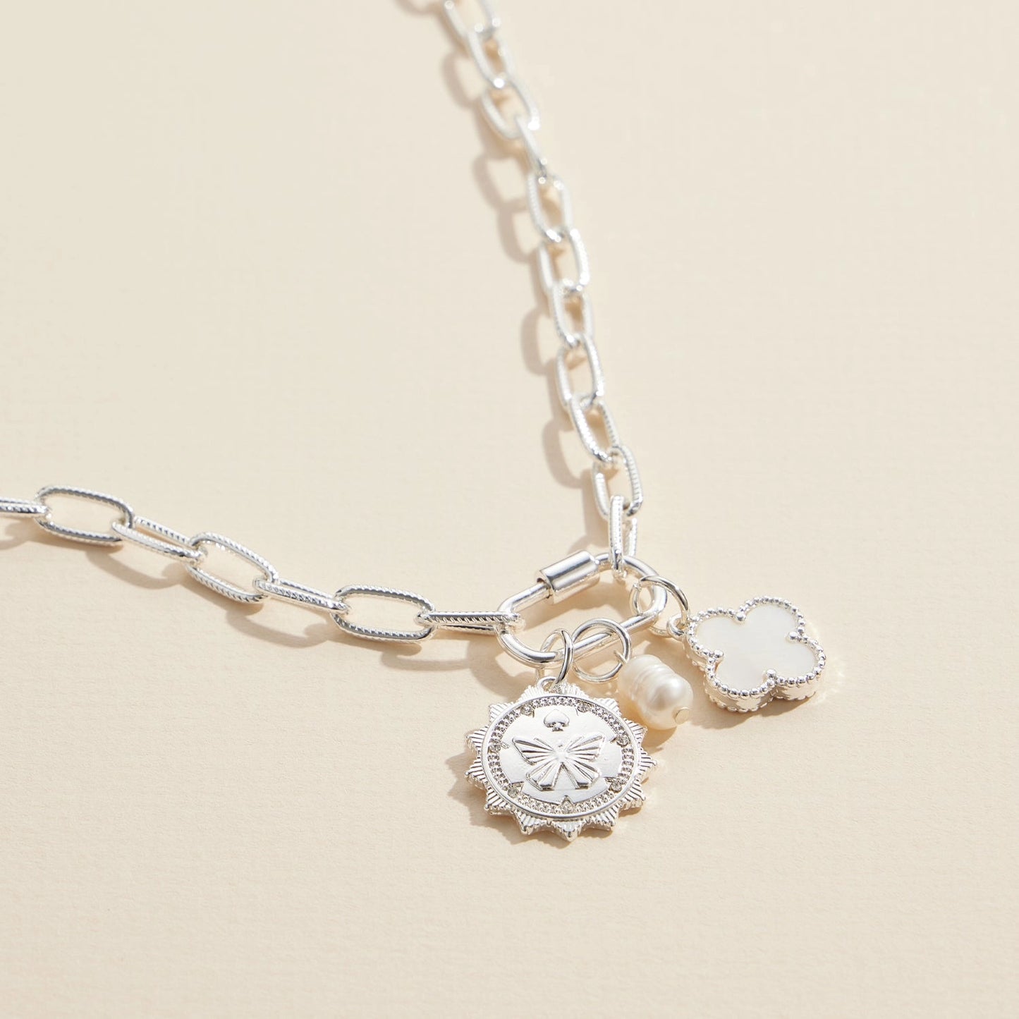 Paperclip Chain Charm Bracelet