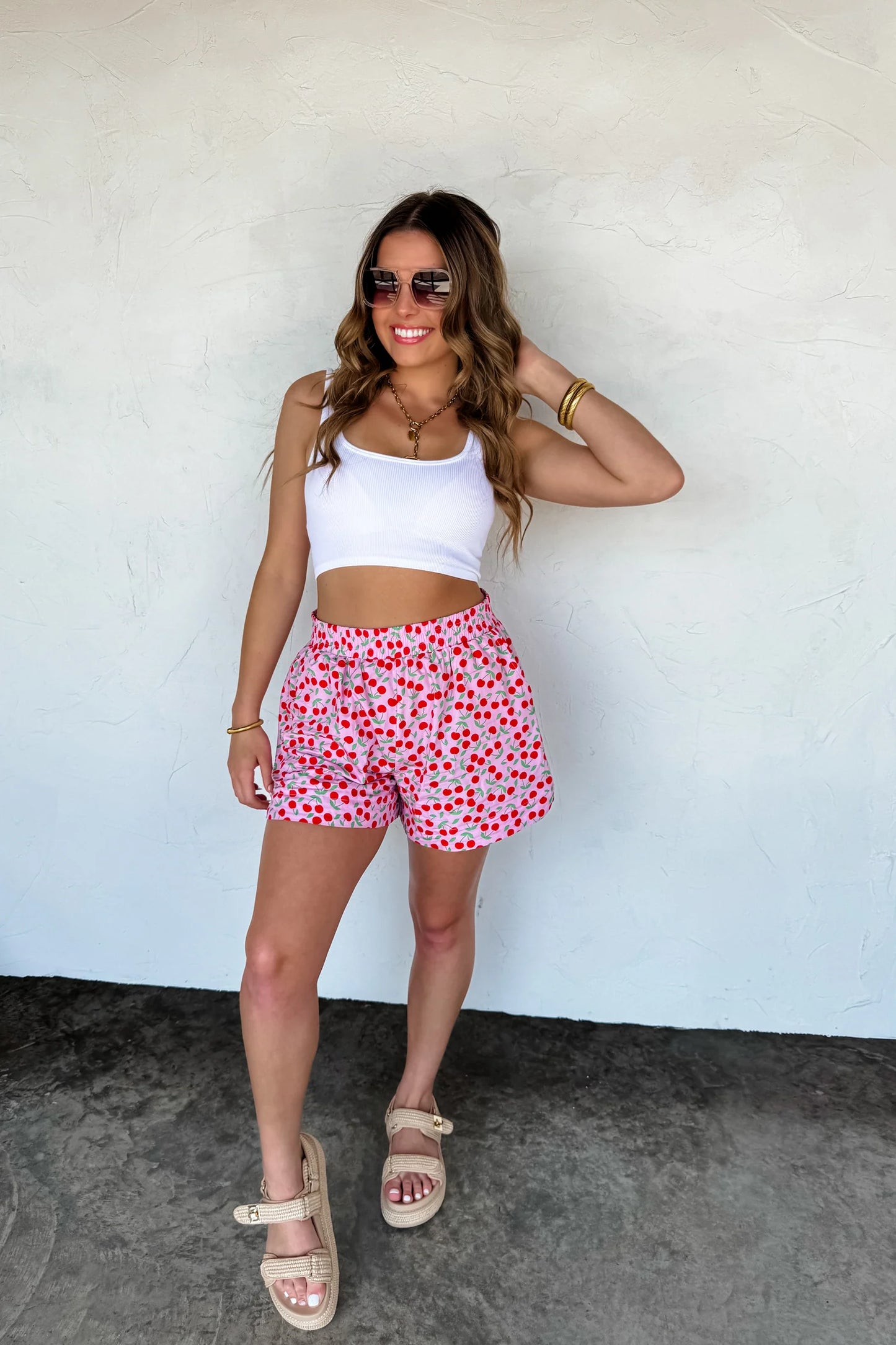 Cherry Cotton Shorts