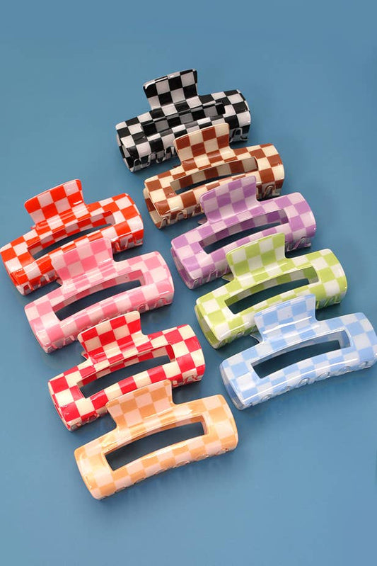 Jumbo Checker Claw Clips