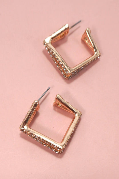 Square Rhinestone Earrings