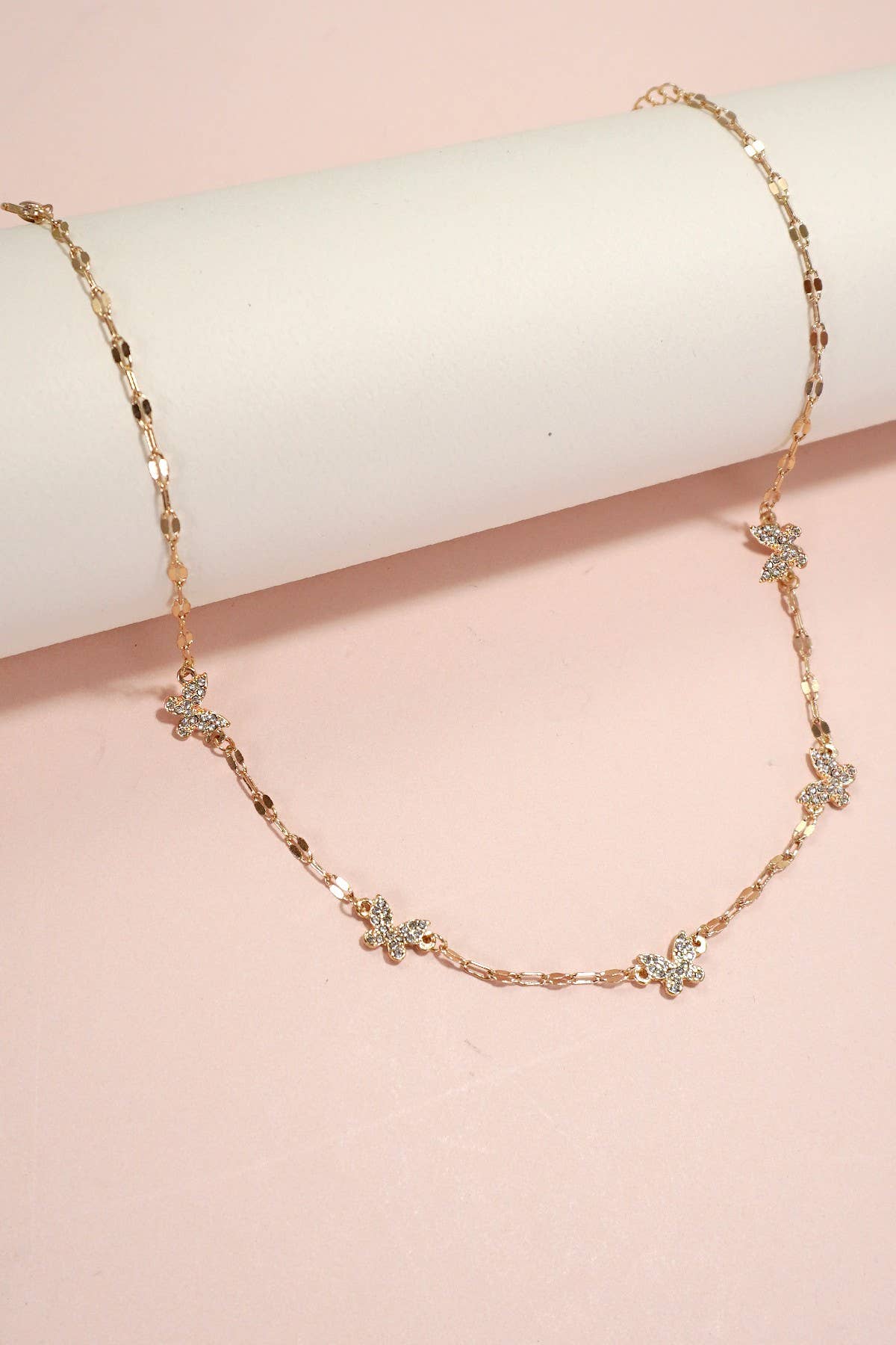 Rhinestone Butterfly Necklace