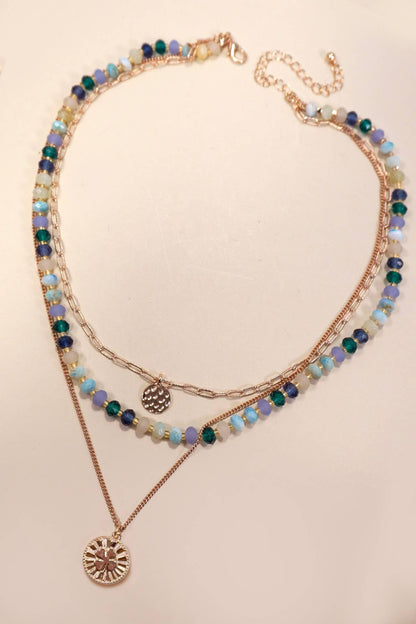 Beaded Clover Charm Necklace