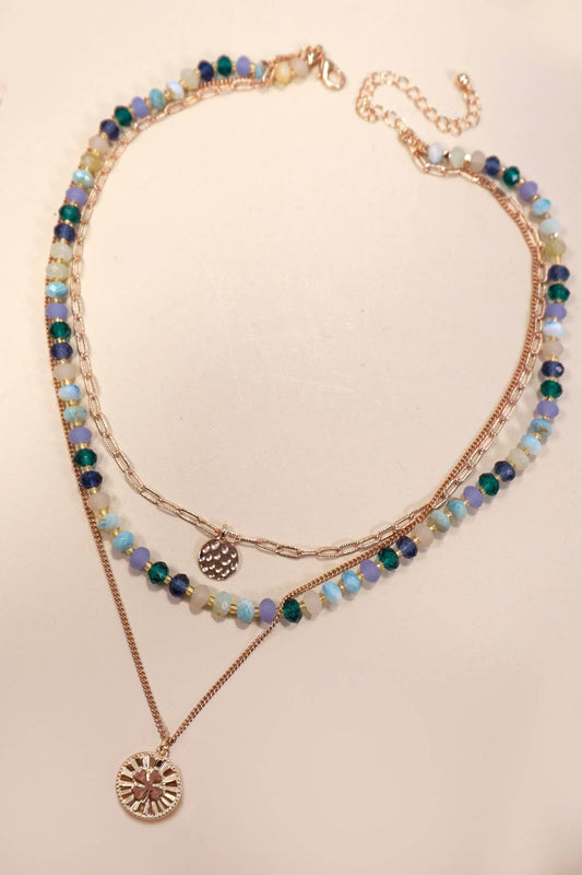 Beaded Clover Charm Necklace