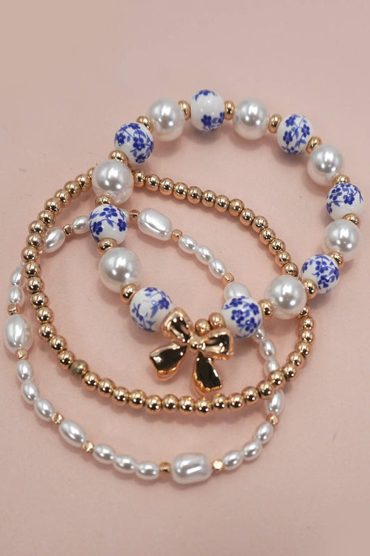 Blue Porcelain Bracelet Set