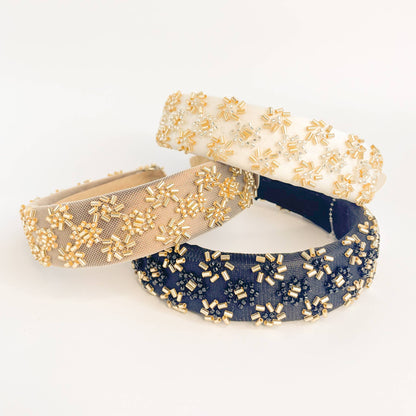 Starburst Beaded Mesh Headbands