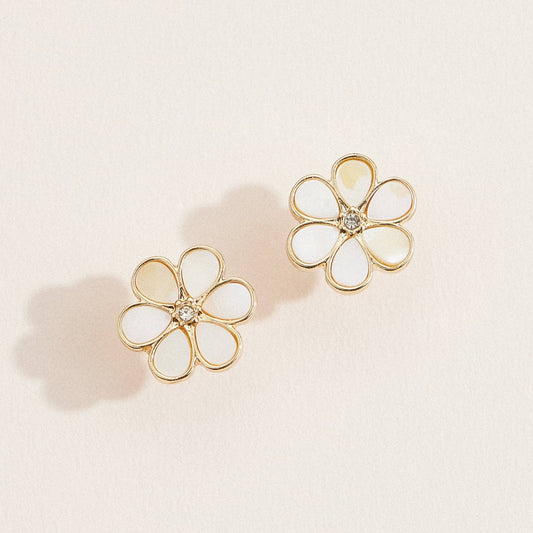 Mother of Pearl Daisy Earrings