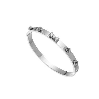 Bow Bangle Bracelet - Gold & Silver