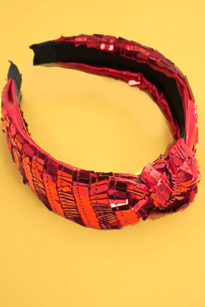 Red Sequin Knot Headband