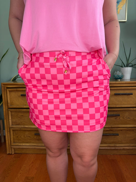 Everyday Skorts - Pink Checkered