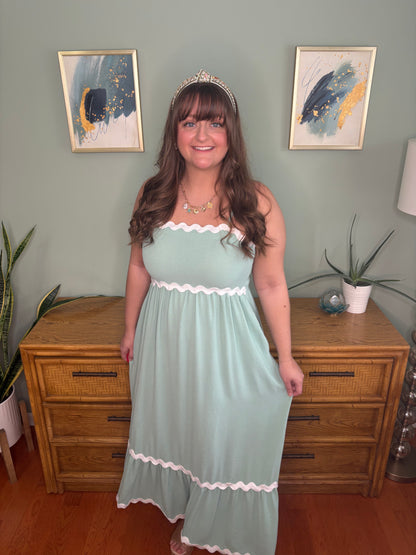TWO LEFT SIZE 1X - Mint To Be Maxi Dress