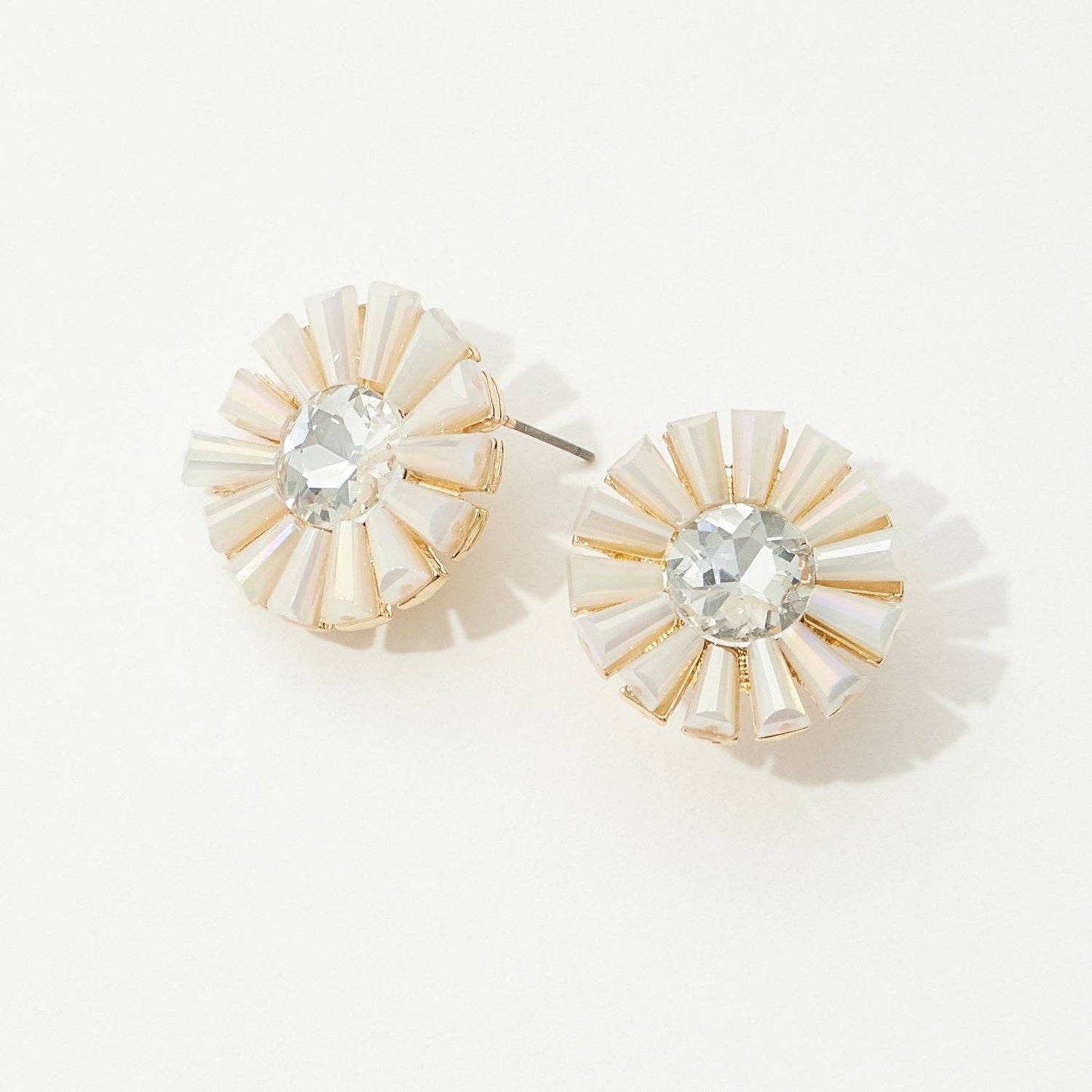 Glass Stone Flower Earrings