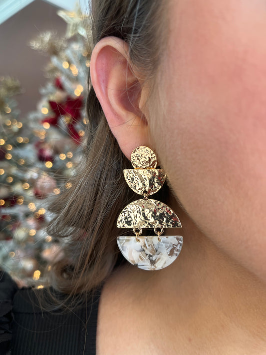 Hammered Half Moon Earrings