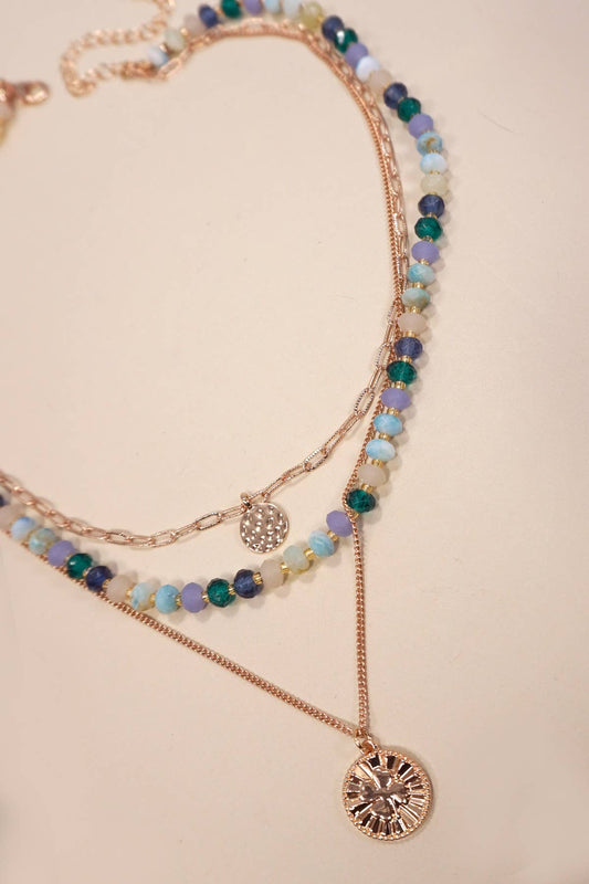 Beaded Clover Charm Necklace