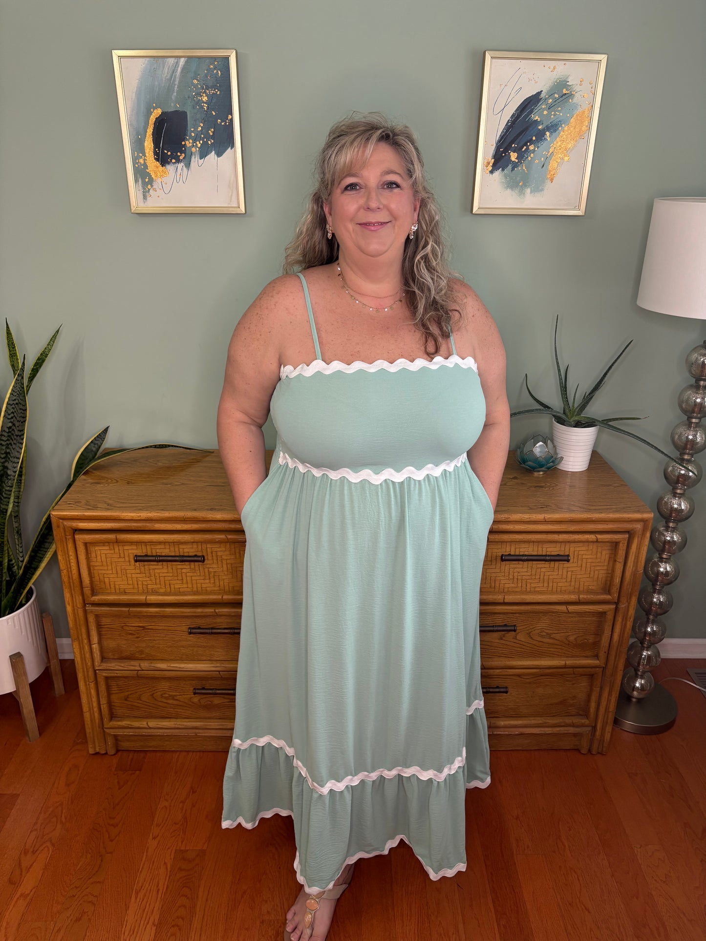 TWO LEFT SIZE 1X - Mint To Be Maxi Dress