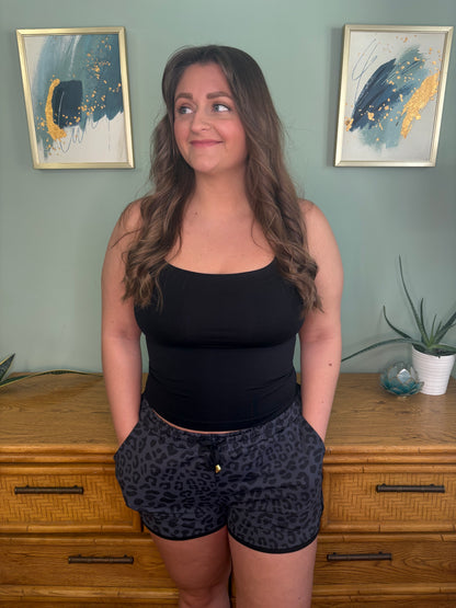 Everyday Shorts - Black Leopard