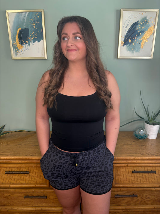 Everyday Shorts - Black Leopard