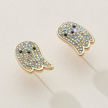 Rhinestone Ghost Stud Earrings