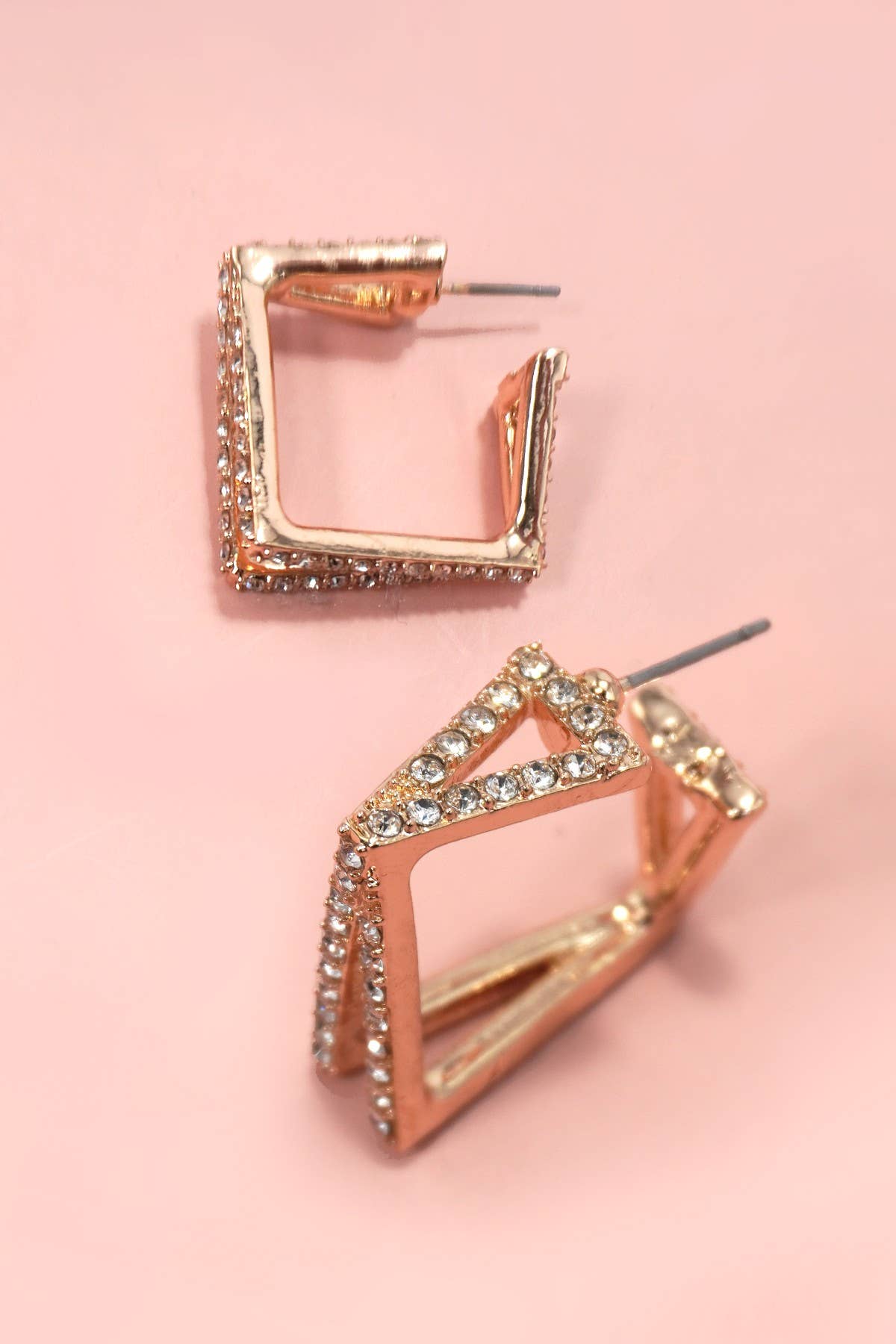 Square Rhinestone Earrings