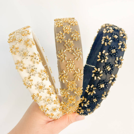 Starburst Beaded Mesh Headbands