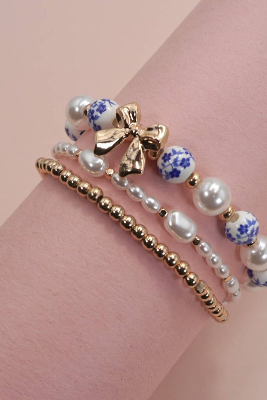 Blue Porcelain Bracelet Set