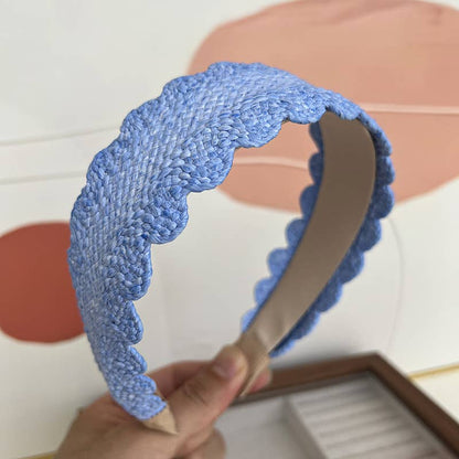 Scalloped Wide Straw Headbands