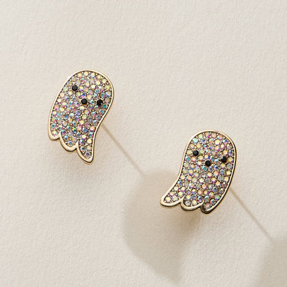 Rhinestone Ghost Stud Earrings